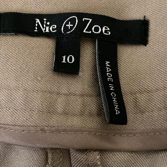 NIC & ZOE Women’s Dress Pants Size 10 Tan High Rise Business Causal Preppy - Picture 10 of 17